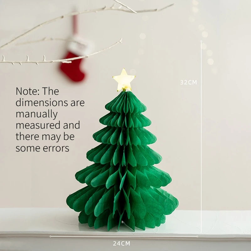1PC Paper Folding Christmas Tree Desktop Figurine Christmas Decoration Prop for Home Scene Arrangement christmas ornaments Quake Christmas tree