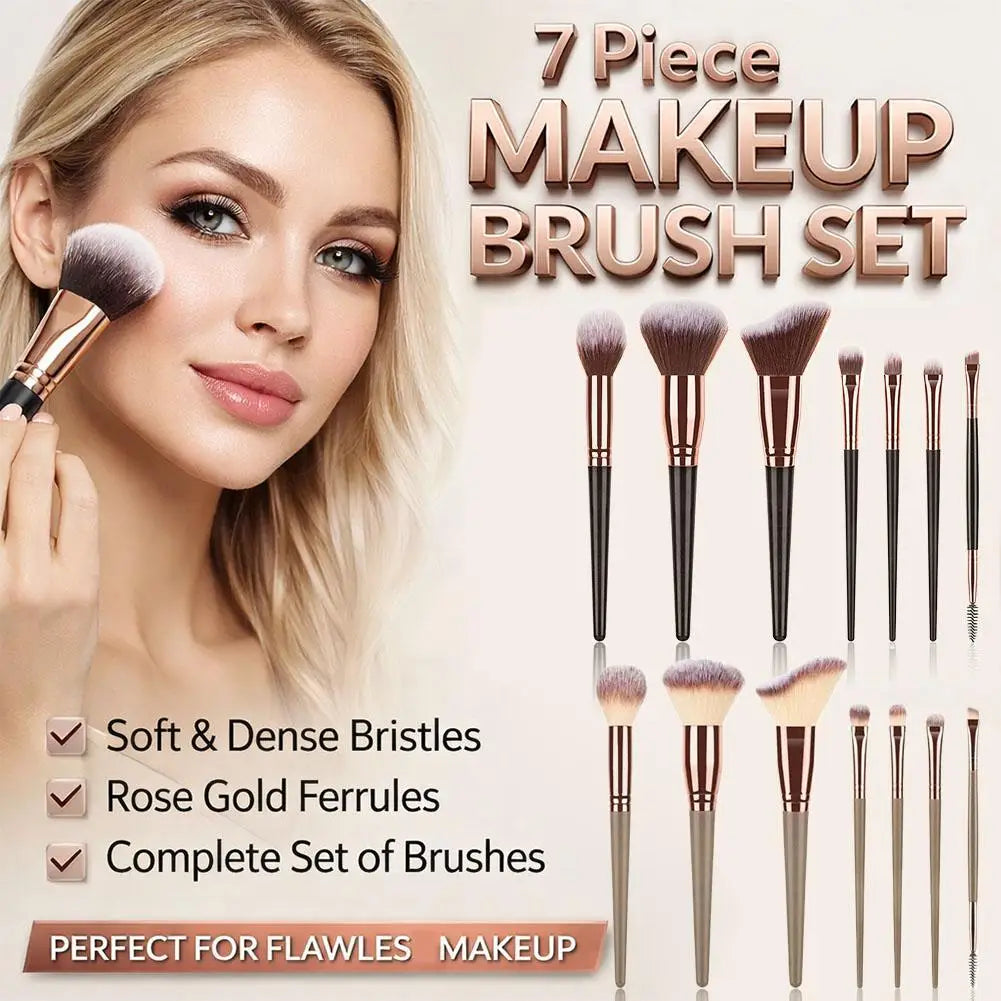 7PCs/Kit makeup brush custom Women Essential Foundation Makeup Brushes for Powder Concealers Eye Shadows Blush Make Up Brushes Quake