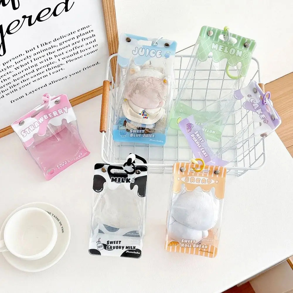 New Transparent Data Cable Storage Bag Dustproof PVC Dolls Storage Pouch Colorful Gift Dolls Outdoor Bag for 13cm Dolls Quake