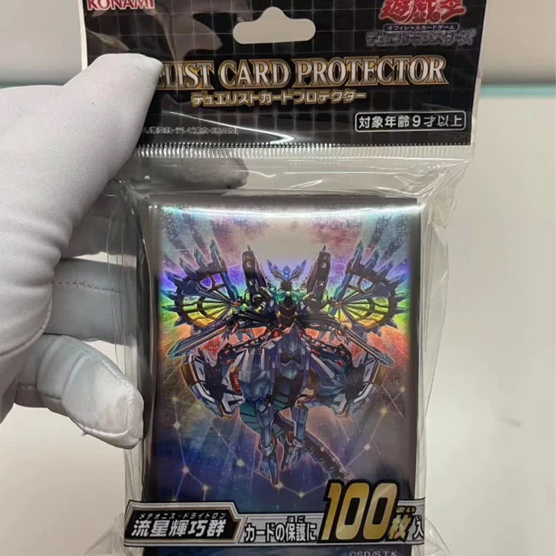 Hot 100pcs Official YuGiOh Drytron Card Sleeves 63x90mm Sealed Authentic Anime Card Protector for TCG Game Anime Collection Gift Quake