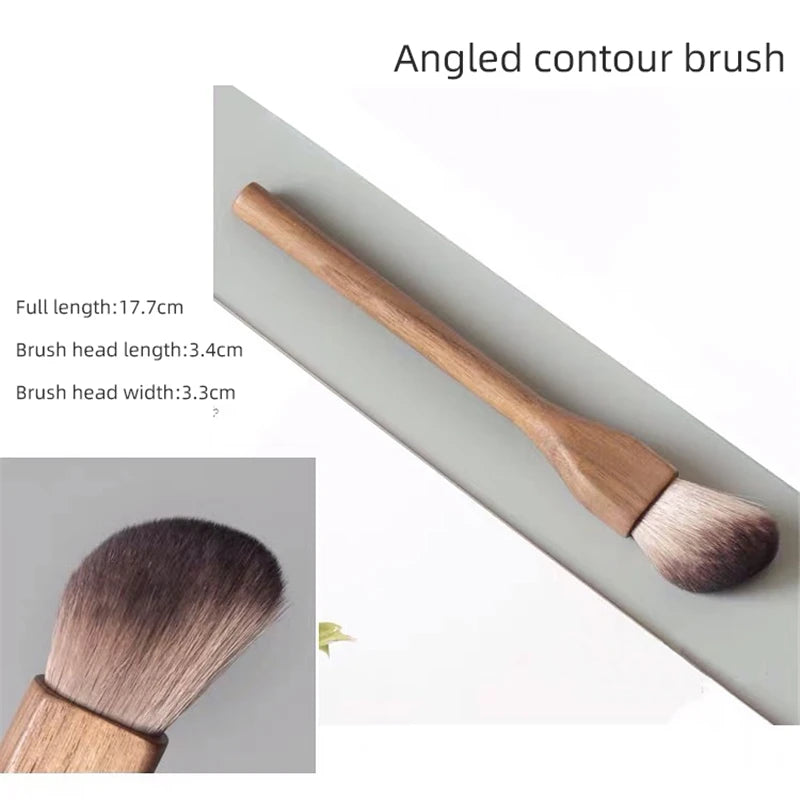 1Pcs European Vintage Wood Handle Makeup Brush High Quality Walnut Loose Powder Blush Foundation Contour Brush Super Soft Quake Contour brush