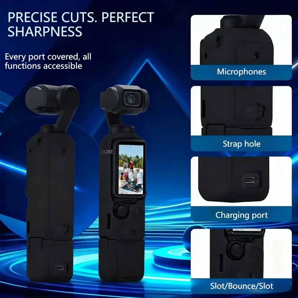Silicone Gimbal Camera Protective Case Full Protection Portable Screen Protector Anti-Scratch Lens Cover for DJI Osmo Pocket 3 Quake