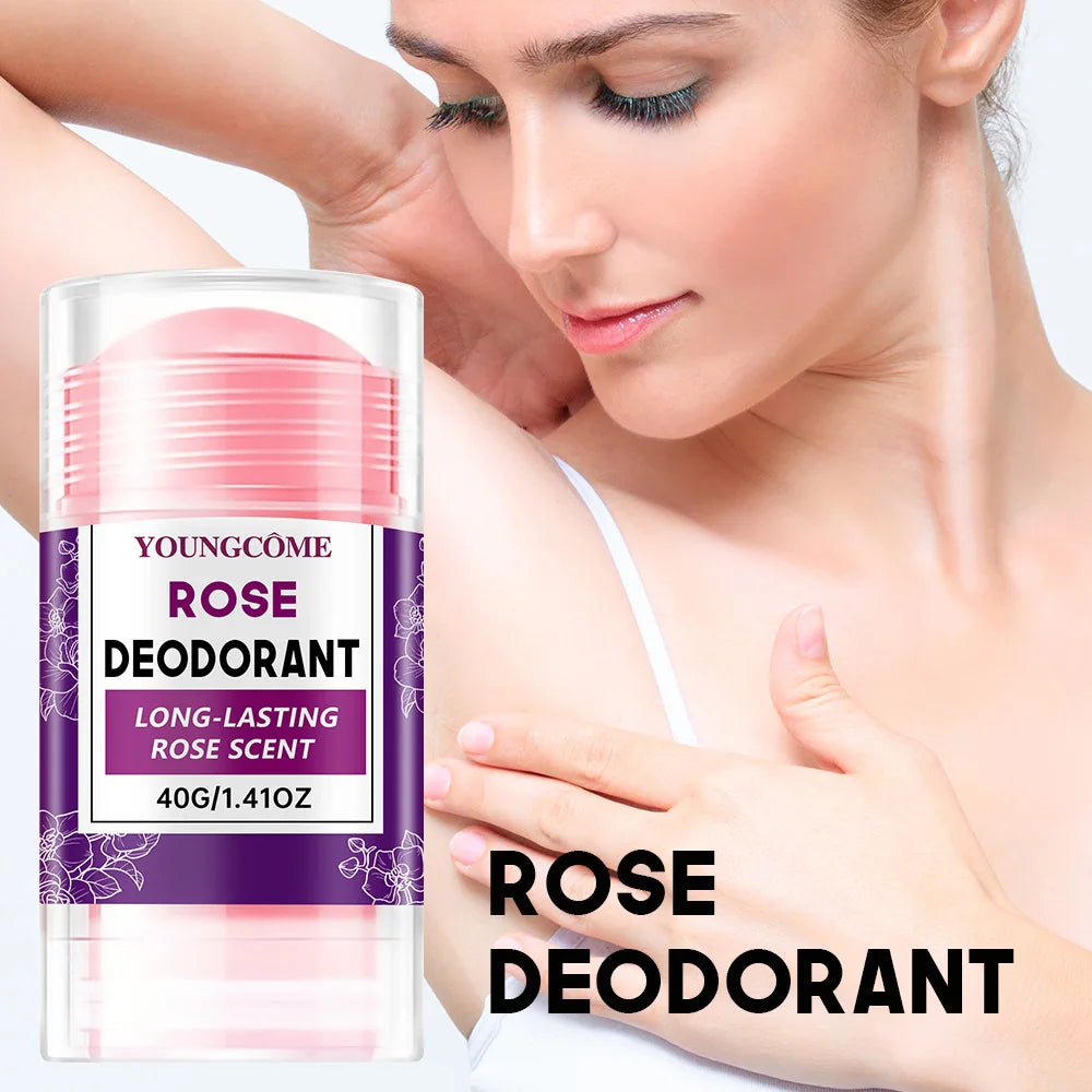 Rose Deodorant Stick Underarm Bad Smell Sweating Removal Armpit Refreshing Antiperspirant Lasting Aroma Deodorant Body Care Quake