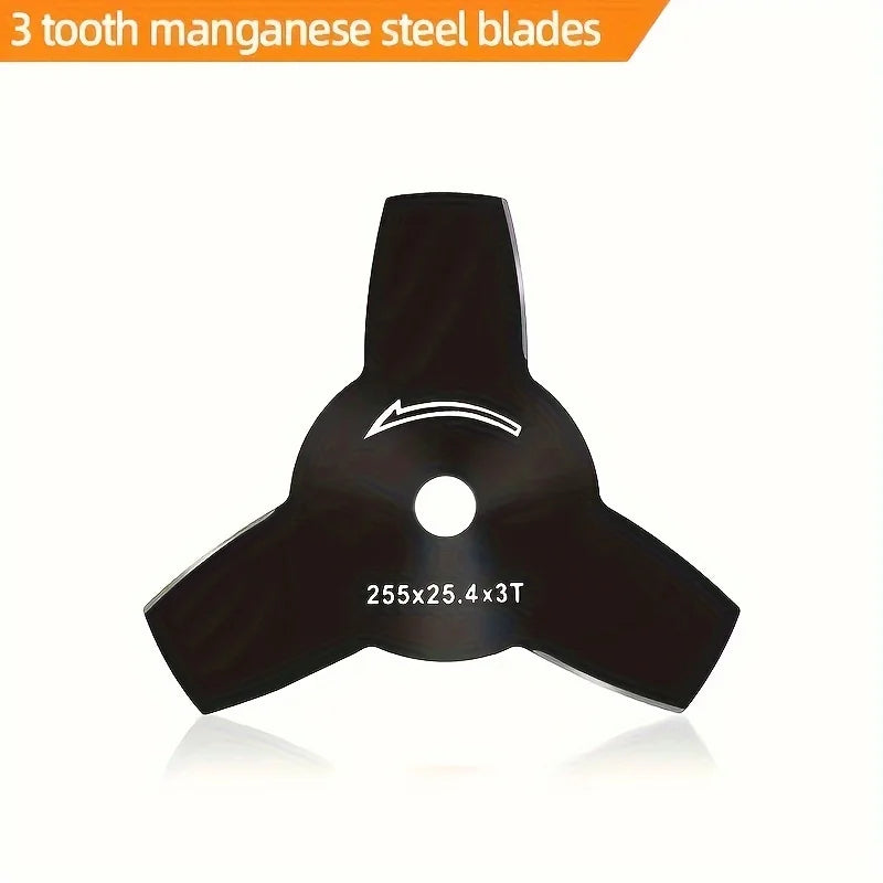 1pc lawn mower blade SK85 steel universal 3 tooth manganese steel 255x25.4x2mm park orchard farm daily weeding tool accessories Quake