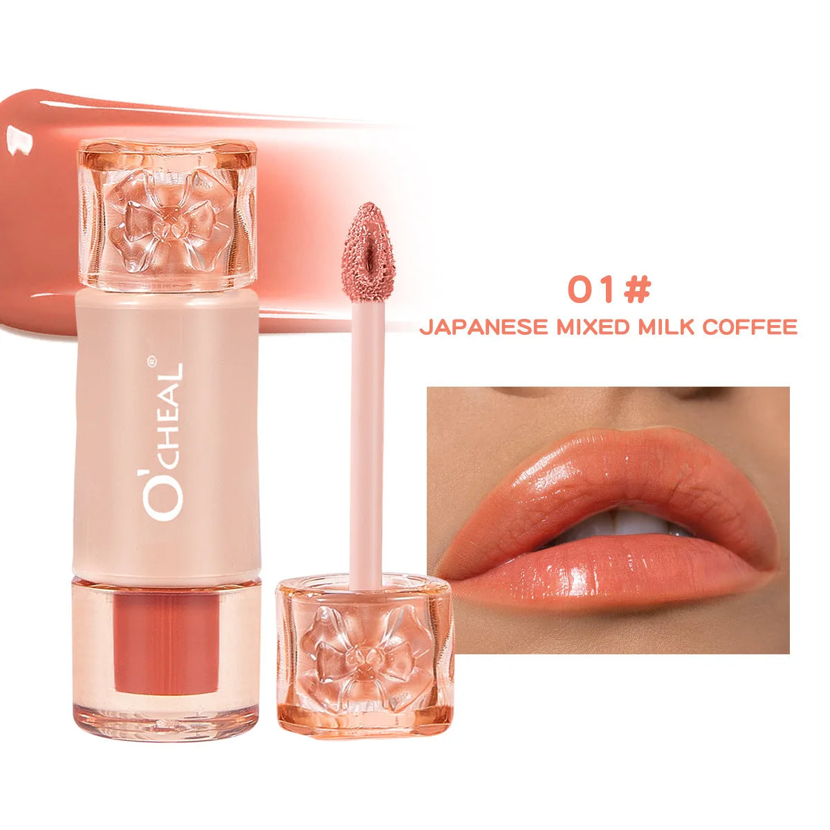 OCHEAL Cross Border Velvet Mirror Matte Lip Gloss Lipstick Moisturizes and Nourishes not easy to stick to cup white lip gloss Quake 01