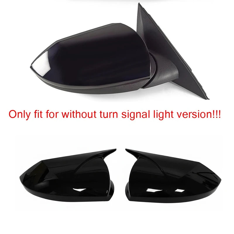 For Hyundai Elantra 2021-2025 Car Sticker Rearview Side Mirror Cover Wing Cap Exterior Case Trim Accessories Vehicle Decoration Quake No Light Black