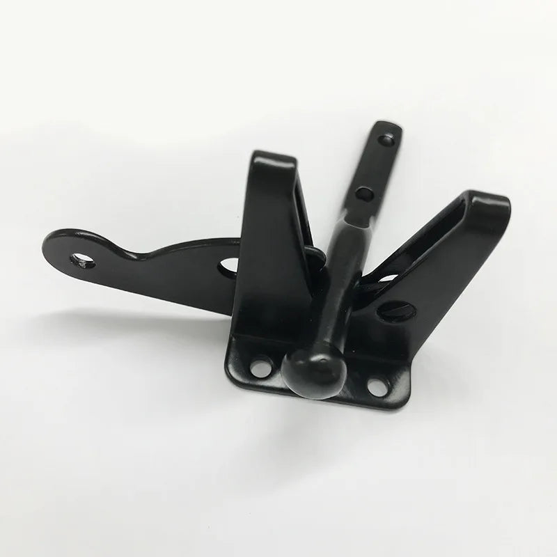 Self Locking Gate Latch Automatic Gravity Lever Fence Gate Lock for Wood Fence Gate Door Latches Steel Black Quake