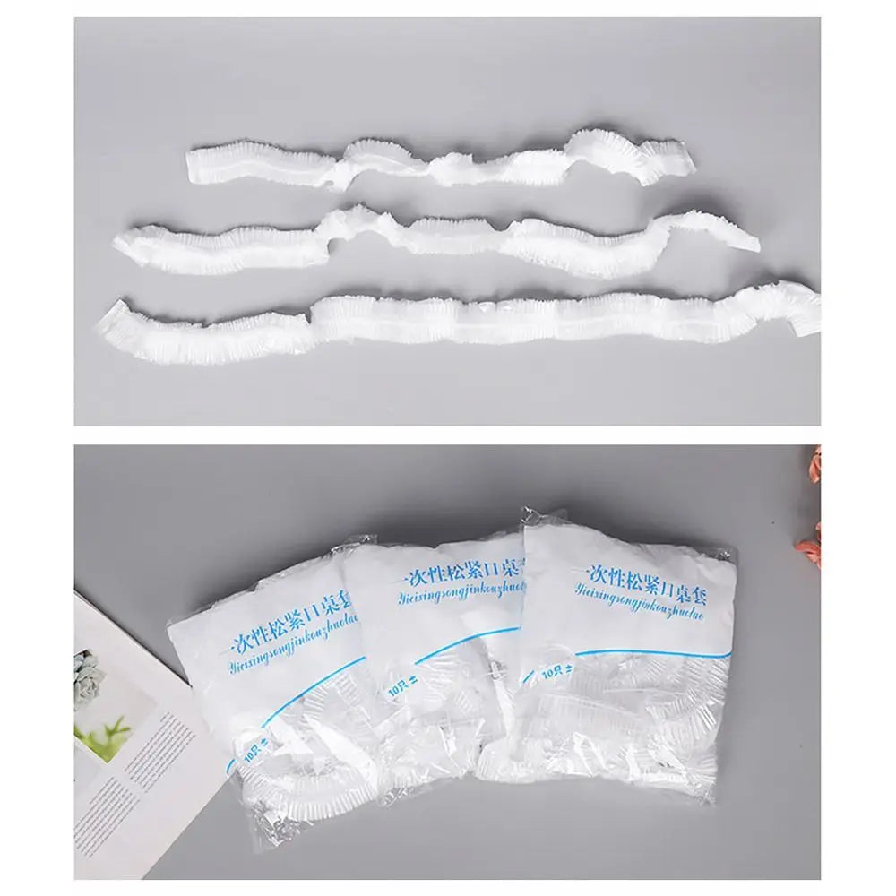 10Pcs Thickened PE Disposable Tablecloth Elastic Mouth Round Square Table Cover Greaseproof Kitchen Accessory Quake