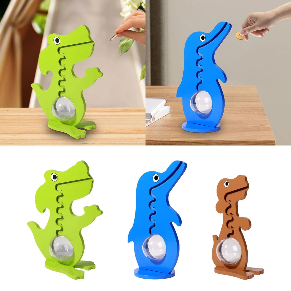 Piggy Bank Portable Collectible Home Decor Animals Shaped Money Saving Jar for Bedroom Apartment Bookshelf Kids Room Restaurant Quake