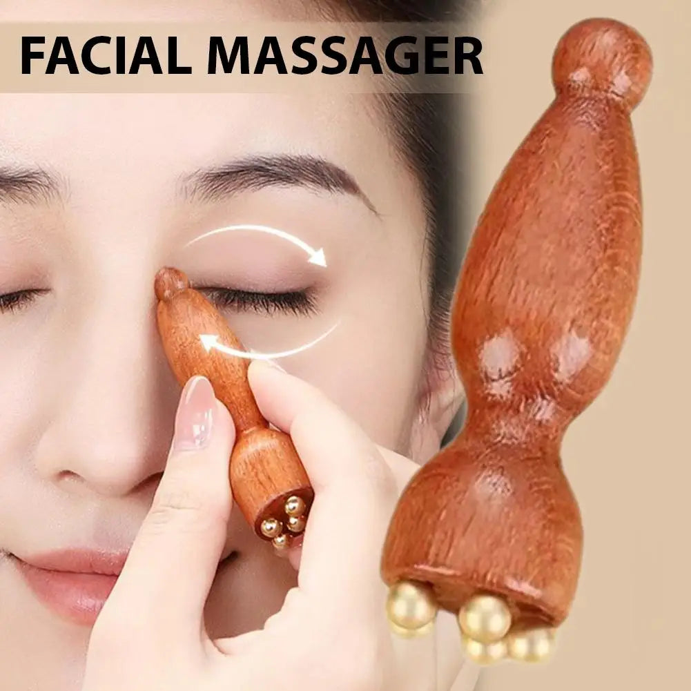 Facial massager tool Lotus Seedpod Shape Massager Sandalwood Face Eye Massage Tools Gua Sha Face Skin Care Massage Sticks Quake