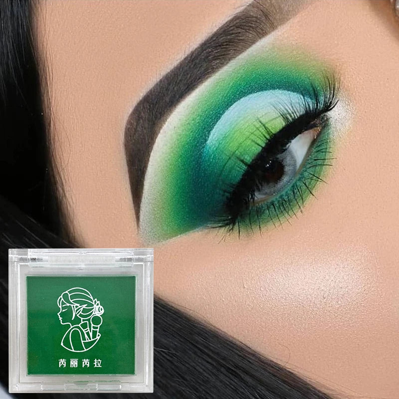 Matte Green, Monochrome, Christmas Brightening Eyeshadow Tray for Long-Lasting, Delicate Makeup, as a Blush, for All Skin Tones Quake