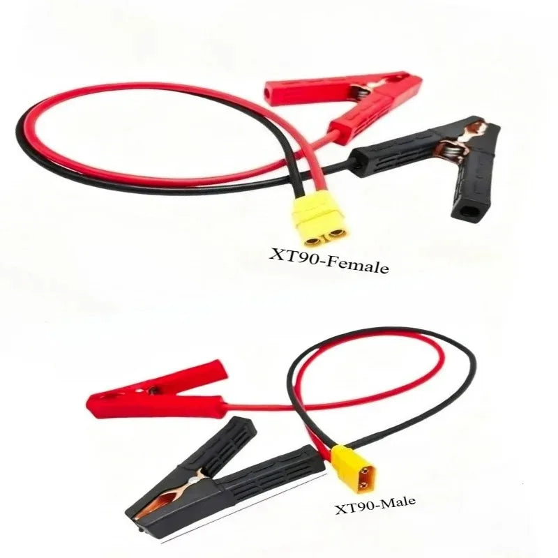 DIY Universal XT60/90 to Alligator Clips Cable 10/12AWG High Current Wire for Battery Charging Model Aircraft Power Connection Quake XT90-M and F 10AWG 0.5M