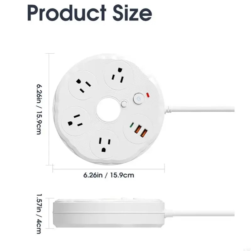 3 In 1 Desk Lamp With Power Outlet And USB Charging Port Adjustable Lighting For Bedroom Study Room Work Place K1KF Quake