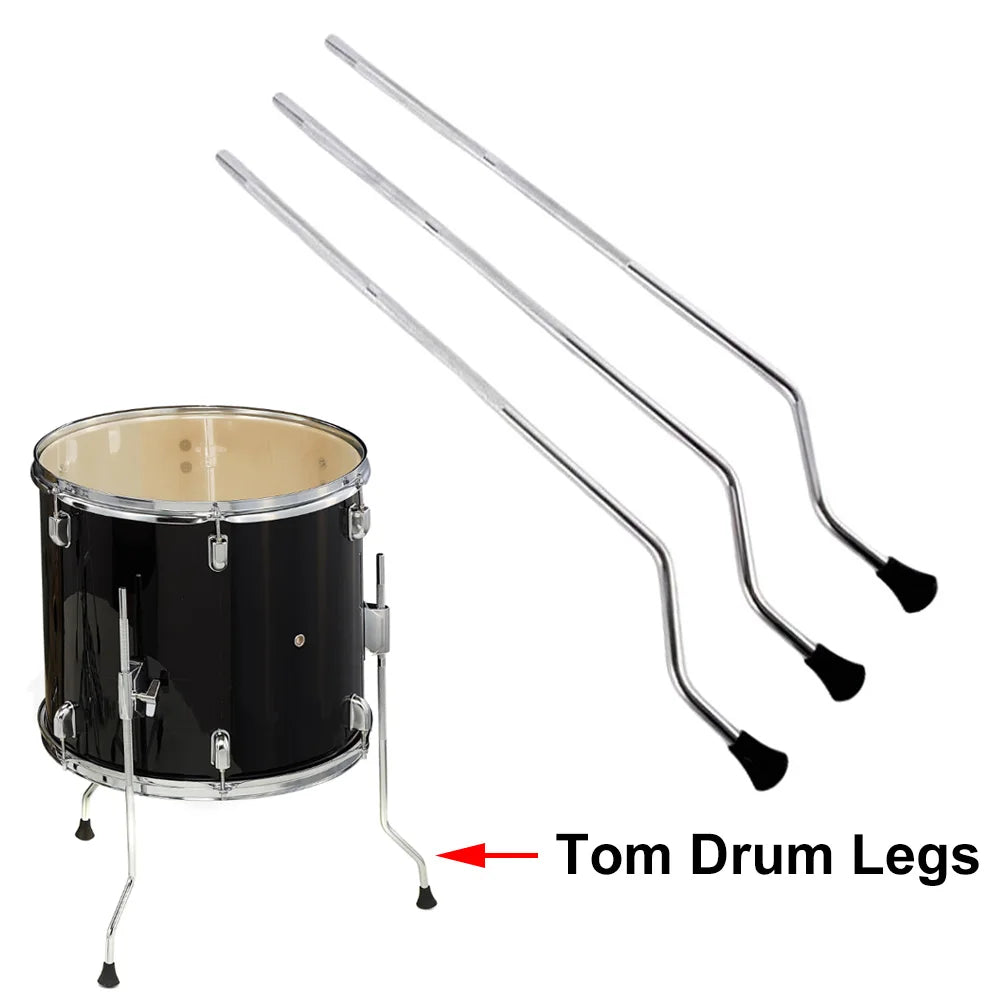 3pcs Floor Tom Drum Leg, Tom Feet Bracket Holder Anti-slip, Tom Drum Stand Feets Replacement Quake