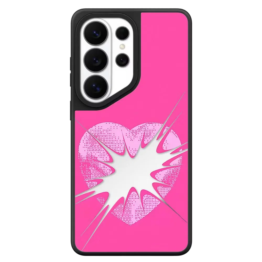 Star Love Shape Spark Mirror Surface Magnetic Phone Cover for Samsung Galaxy S23 S24 S25 S26 Ultra S26+ Plus Case Quake