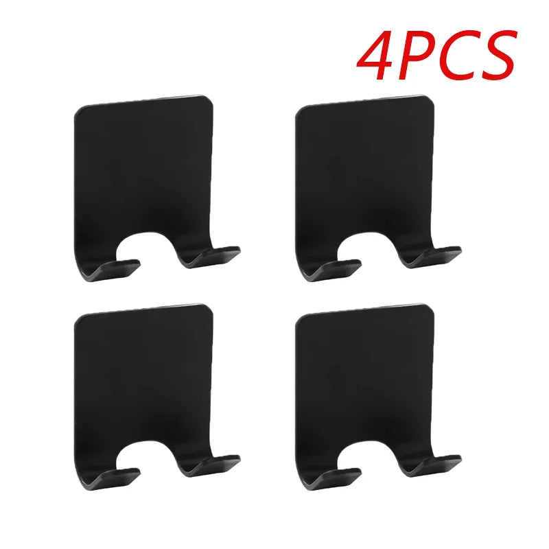 2/4PCS Plastic Shaver Holder Wall Mounted Adhesive Razor Hook Rack for Bathroom Shower - Strong Sticky No Drill Installation Quake M487 black 4pcs