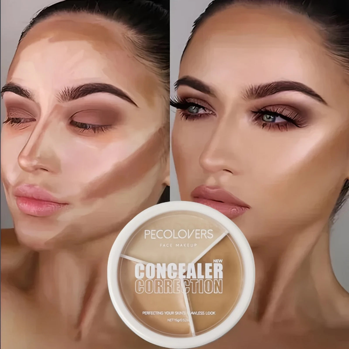 1pc Concealer Palette Cream Waterproof Long Lasting Cover Spots Acne Marks Dark Circles Moisturizing Foundation Face Makeup Quake