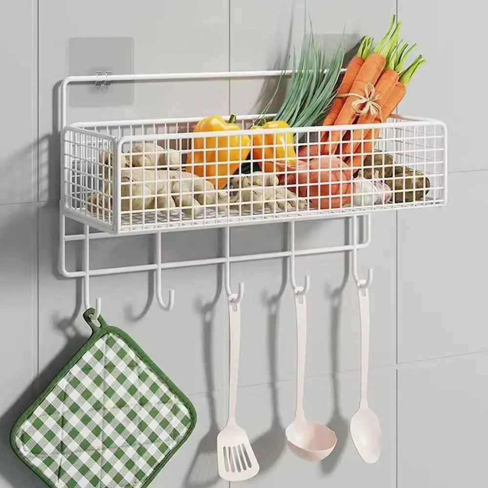 1Pcs Suspension Type Bathroom Storage Grid Shelf Wall Mount Kitchen Bathroom Accessories Bathroom Organizer Quake