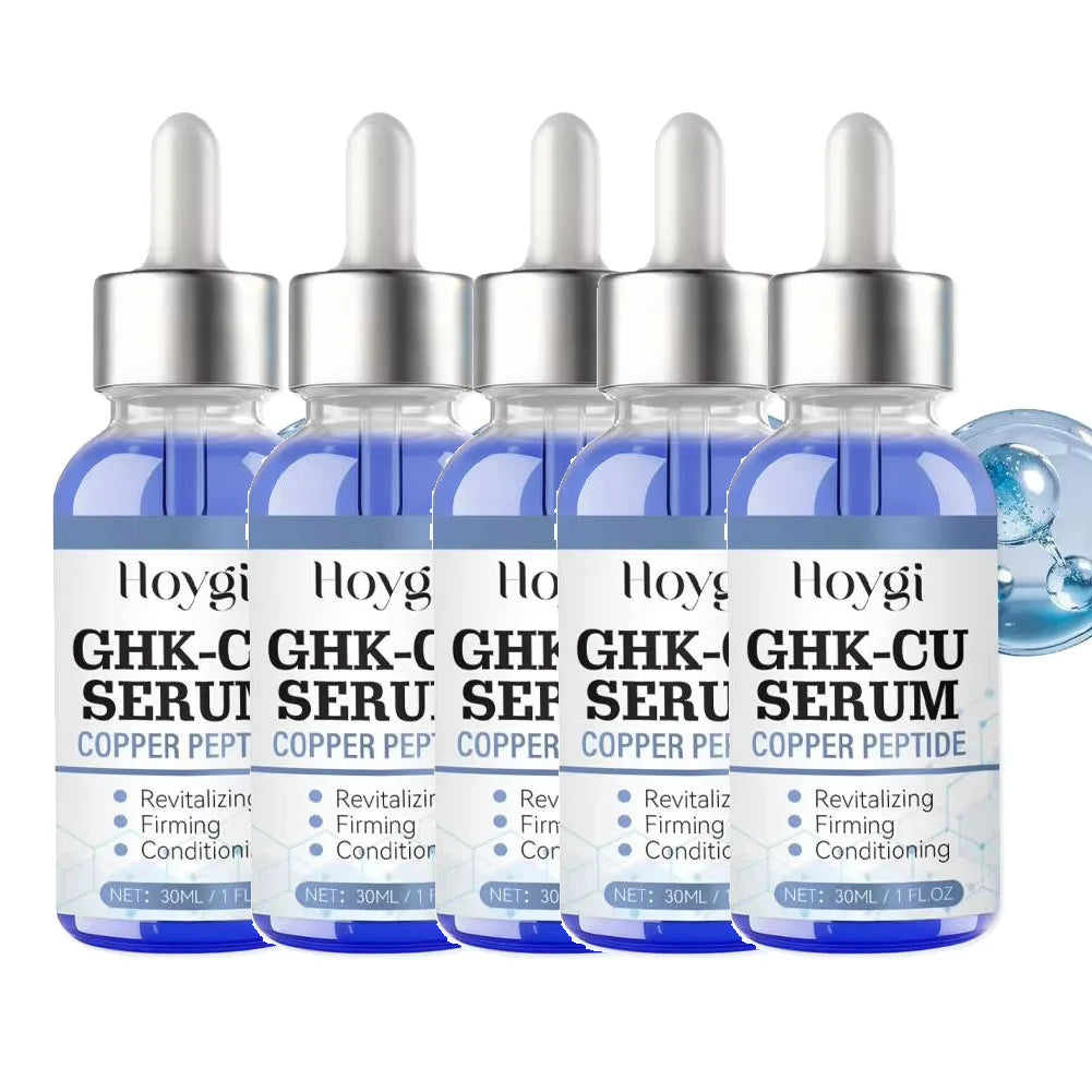 Copper Peptide Serum GHK-Cu Face Firming Lifting Fade Fine Lines Shrink Pores Barrier Repair Hyaluronic Acid Moisturizer Quake 5PCS