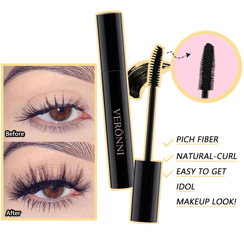 Color Mascara Eyelashes Lengthening Mascara 4D Silk Fiber Waterproof Curling Mascara Black Eyelashes Extension Make Up Cosmetics Quake