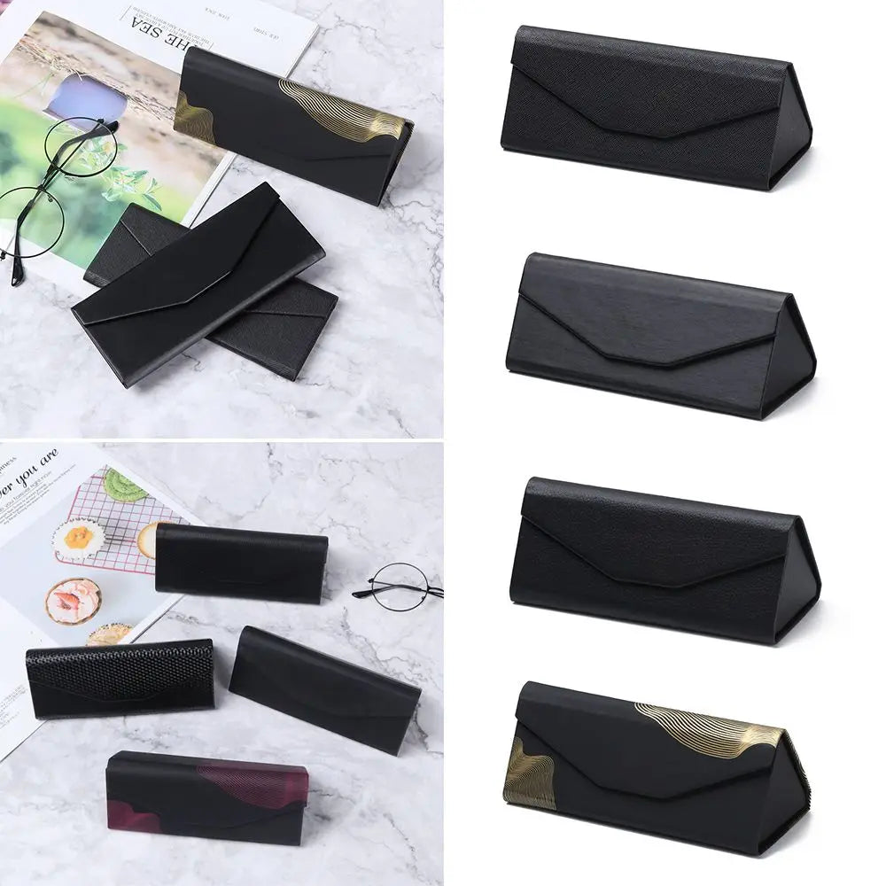 Unisex Folding Black Portable Eyeglasses Case Triangle Glasses Box Sun Glasses Box Eyeglasses Accessories Quake