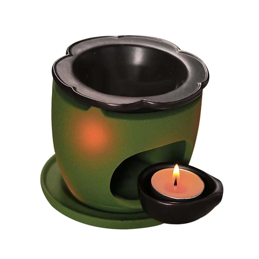 Oil Burner Aroma Oil Warmer Aromatic Lamp Diffuser Tealight Holder Furnace for Living Room Patio Bathroom Bedroom Meditation Quake