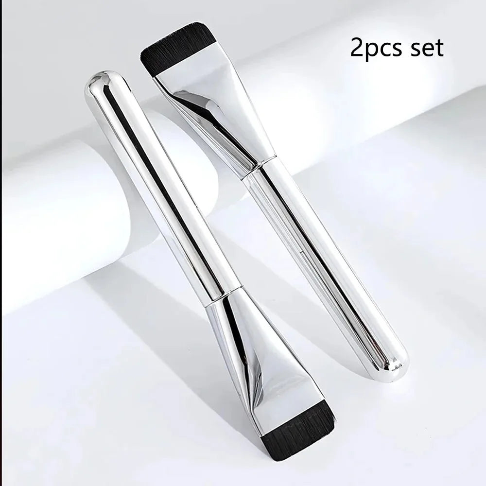 -New Foundation Brush Korean Makeup Brush Ultra-Thin One-Line Mask Brush Primer Concealer Brush Quake 2pcs