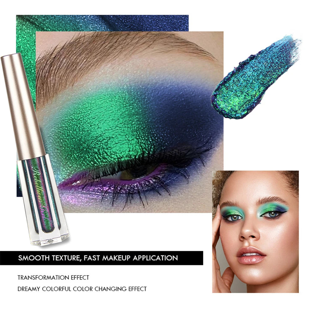 Chameleon EyeshadowsDiamond Glitter Liquid Eyeshadow StickHighly Pigmented Metallic Shimmering Long Lasting Shine All Makeup Quake
