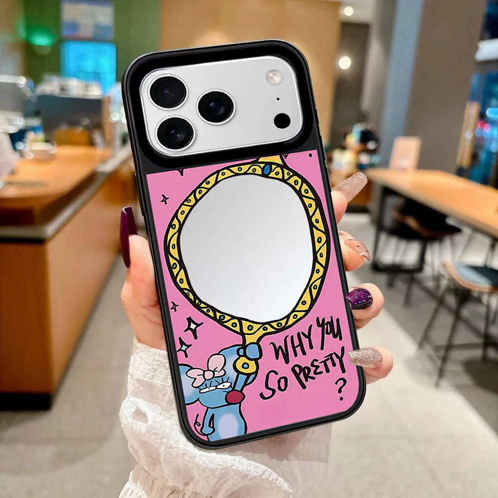 6090739 Mirror Surface Magnetic Phone Case Cover for IPhone 13 14 15 16 17 18 Pro Max Case Quake