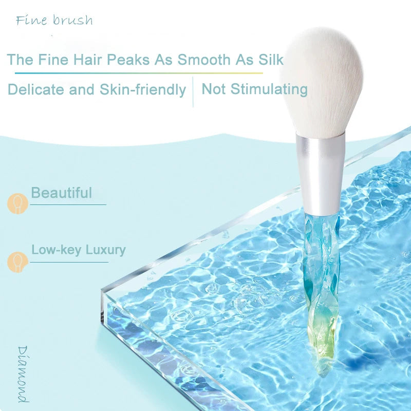 Powder Makeup Brush PVC Crystal Handle Wool Fiber Hairs Full Coverage Face Powder Brushes Beauty Cosmetic Brush For Women Quake