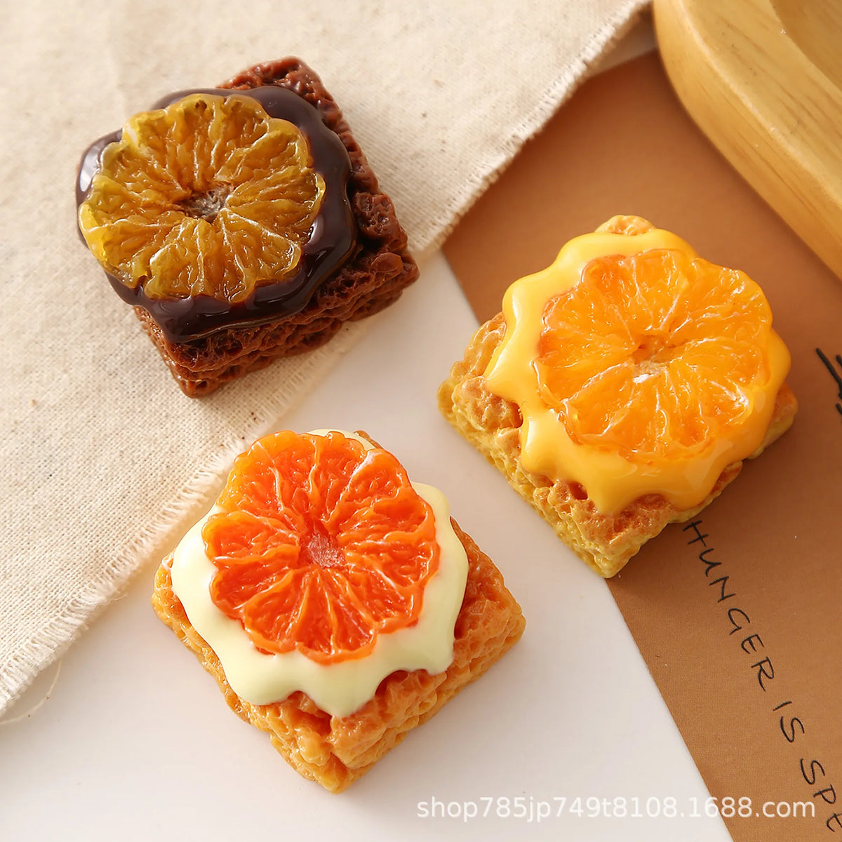 5pcs Sweet Resin Kawaii Orange Cream Toast Flatback For Simulation Food Play Toys Cabochon DIY Crafts Decoration Accessories Quake