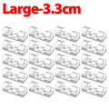 100/20PCS Transparent Plastic Wire Manager Self Adhesive Fixed Wire Clips Storage Tool Home Office Fixed Clamp Wire Winder Hook Quake Large-3.3cm 60PCS