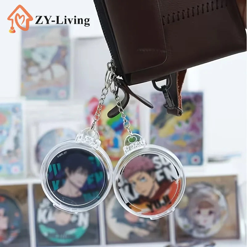 1Pcs Transparent Badge Storage Container For Painful Package Anime Badge Storage Display Bag Portable Storage For Jewelry Quake