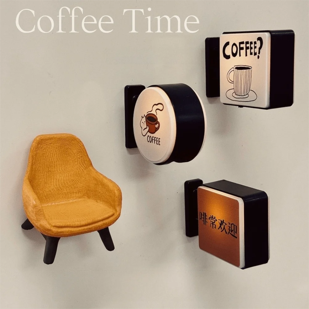 Coffee Corner Light Sign Fridge Magnet LED Magnetic Refrigerator Decoration Glowing Atmosphere Light Quake
