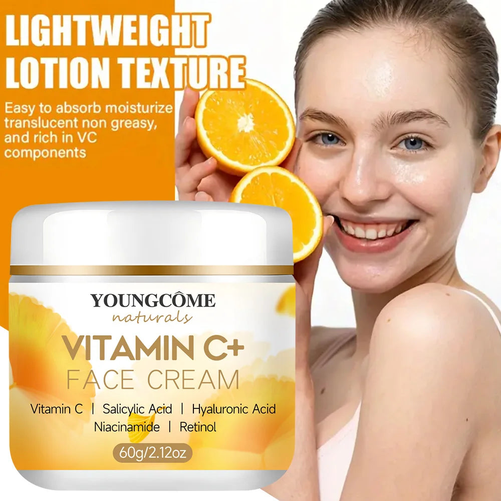 YOUNGCOMEN Vitamin C Face Cream Retinol Moisturizing Firming Hyaluronic Lightening Repairing Smooth Skincare Whitening Creams Quake