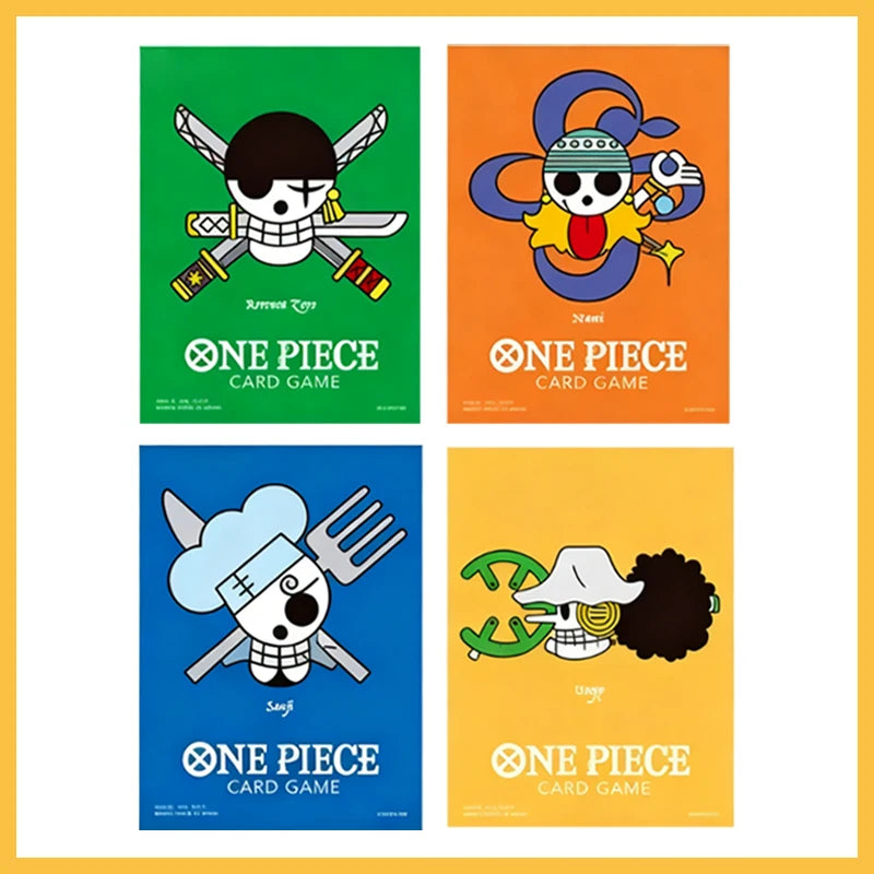 Straw Hat Crew Card Sleeves Set 66x92mm 70pcs, Zoro Nami Usopp Sanji 4 Designs Official Style Protectors Anime Gift for Children Quake