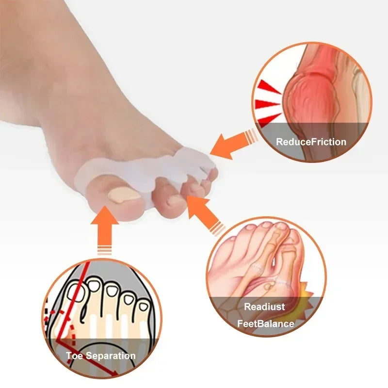 Toes Protective Separator Suitable Bunion Corrector Silicone Soft Gel Straightener Spacers Stretchers Foot Toes Care Tool Quake