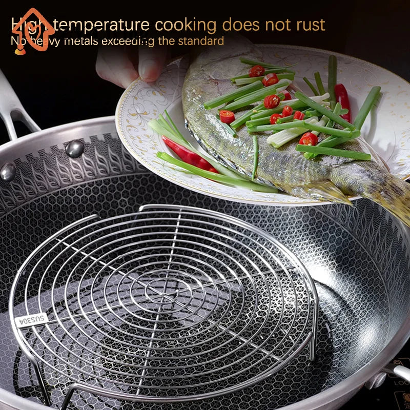 1pcs Stainless Steel Steamer Rack Multifunction Pot Steaming Tray Dumplings Eggs Grill Stand 16cm 18cm 20cm 22cm Quake