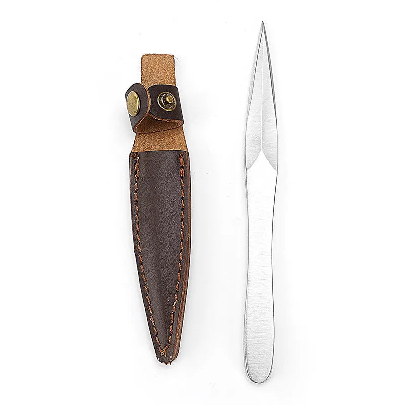 Stainless steel tea knife tea set Pu'er special Kung Fu tea brewing tool tea needle tea ceremony accessories with leather case Quake 1pcs