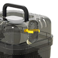 Breathable Hamster Enclosure Transparent Lid Portable Small Animal Habitat for Pet Holiday and Outdoors Quake white