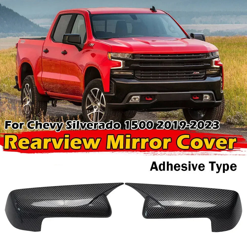 For Chevy Silverado 1500 CMC SIERRA 2019-2023 Car Sticker Rearview Side Mirror Cover Wing Cap Exterior Door Rear View Case Trim Quake