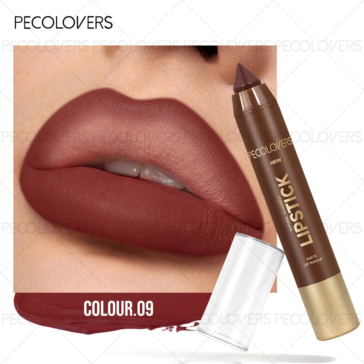 1 Pc Matte Brown Lip Liner Pen, Providing Long-Lasting Moisture And Hydration Without Smudge Or Sticking To Cups Quake 09