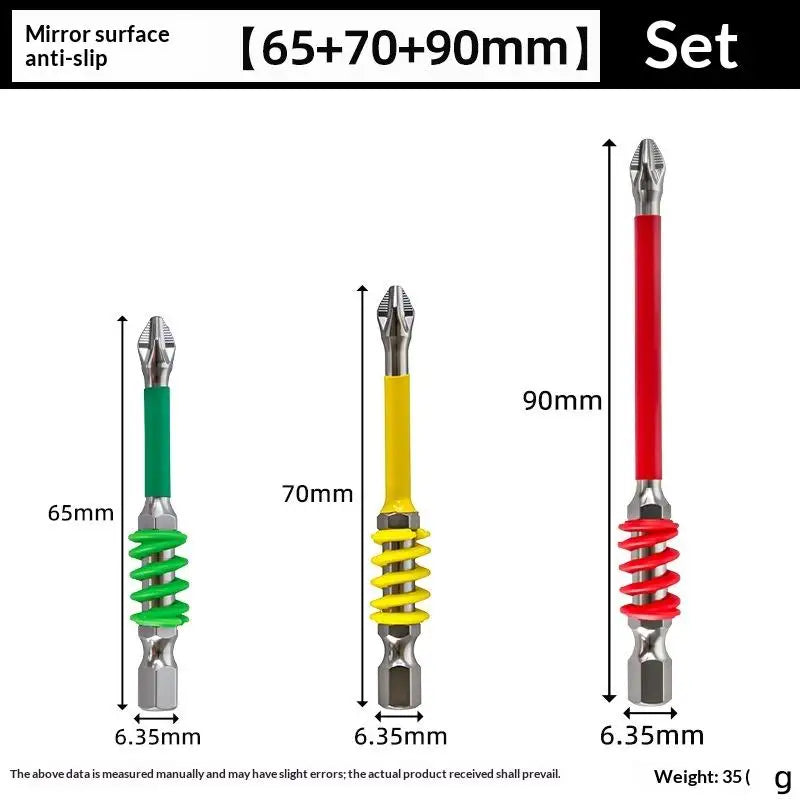 Magnetic Anti Slip High Hardness Screwdriver Bit Set With Multiple Sizes And Storage Case Perfect For Home Repair Woodworking Quake 3Pcs