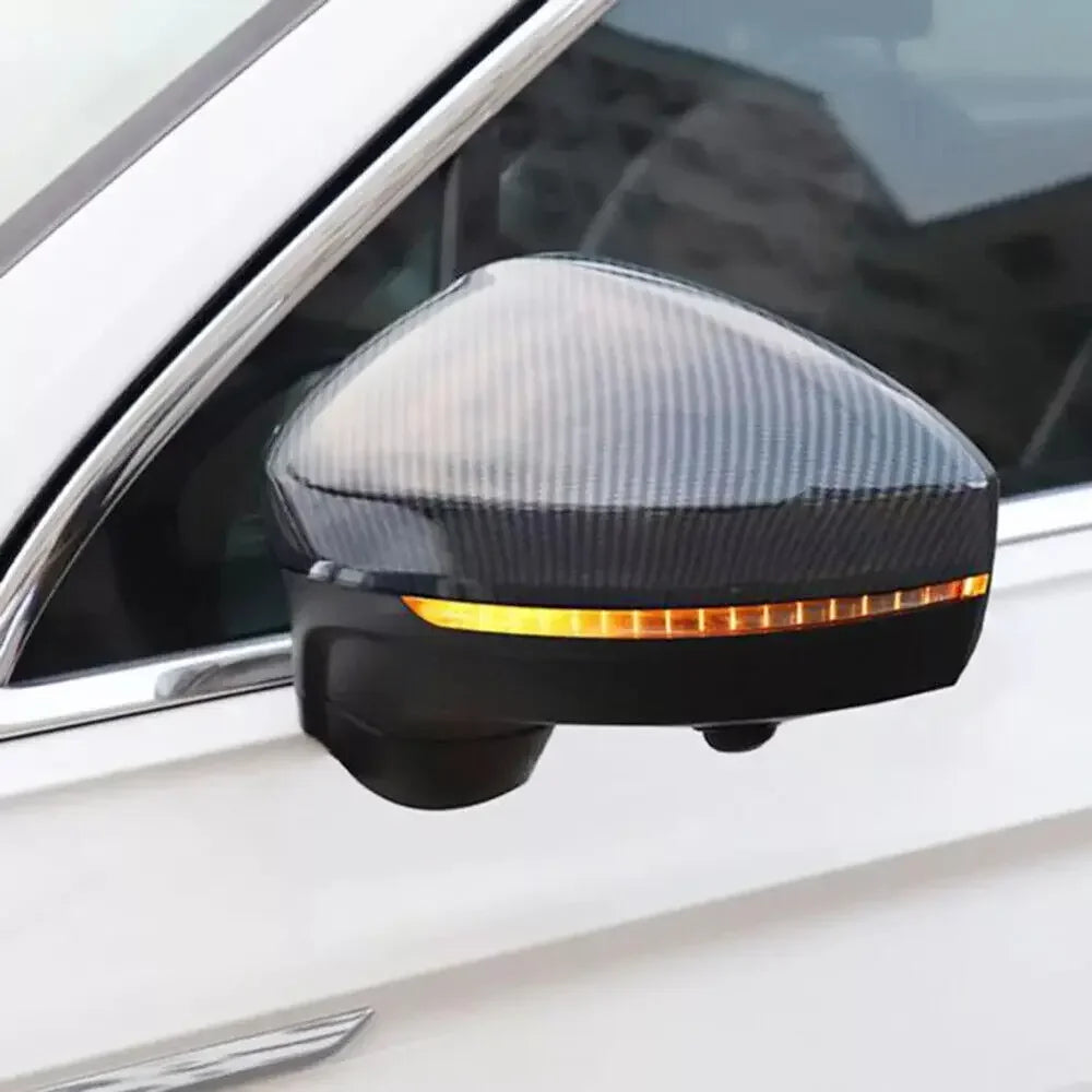 For Volkswagen Tiguan 2017-2020 Car Rearview Side Mirror Cover Wing Cap Exterior Door Housing Shell Trim Sticker ABS Accessories Quake