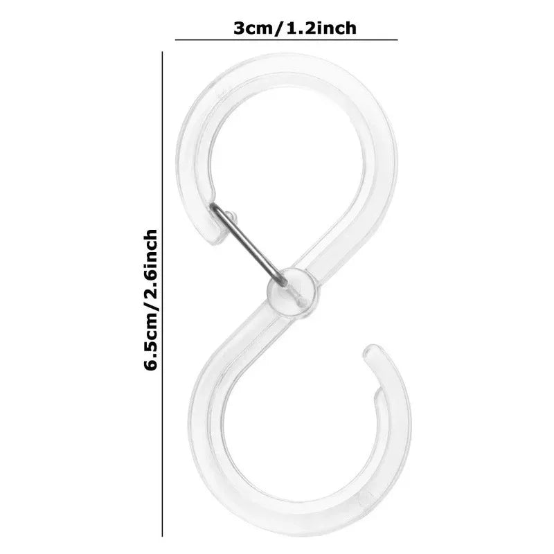 S-shaped Hook With Buckle Portable Multifunctional Kitchen Home Enduring Organizer S Windproof Hook Lock Hook Plastic Hanger Quake