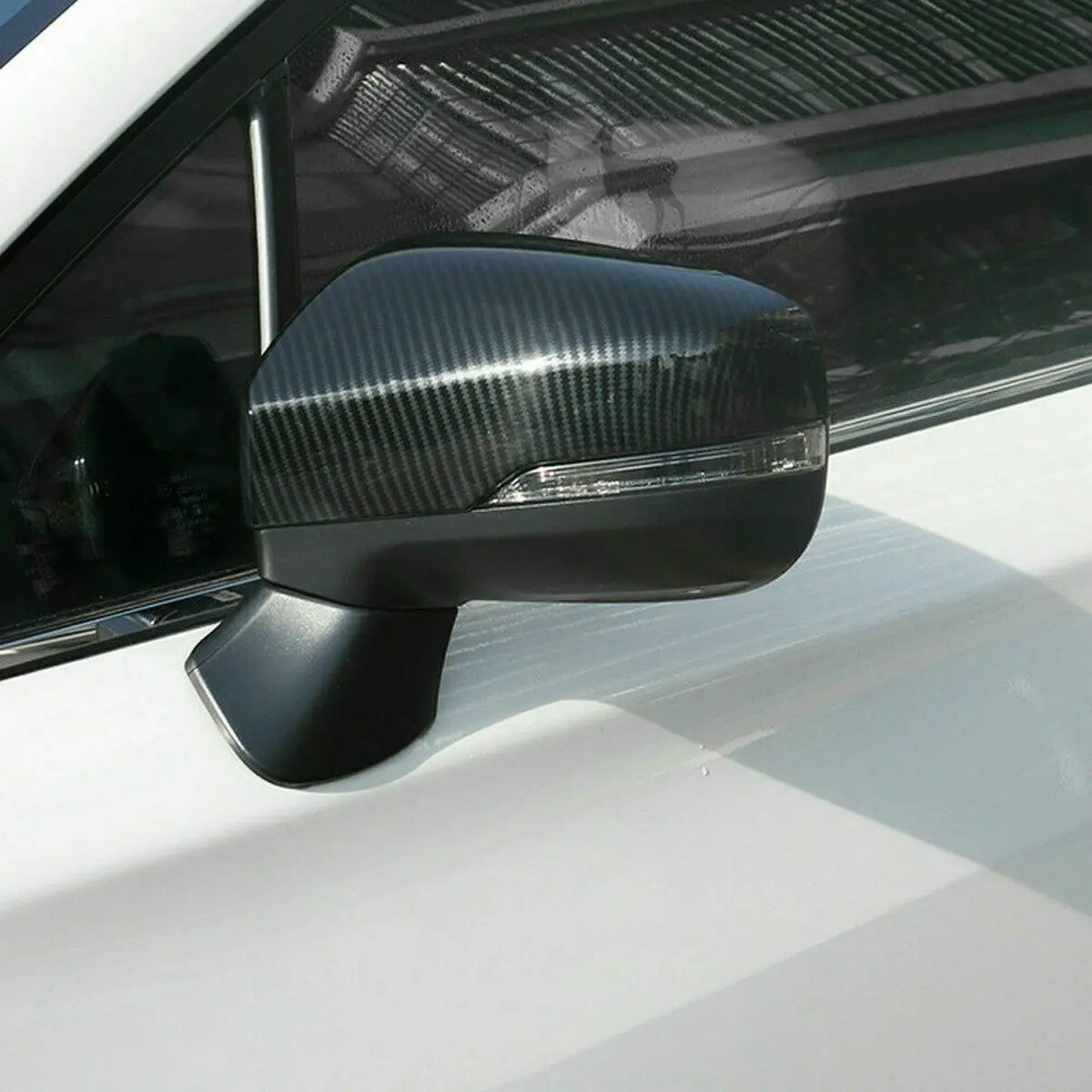 For Subaru Crosstrek Forester XV 2018-2021 Car Rearview Side Mirror Cover Wing Cap Sticker Exterior Door Case Trim Carbon Fiber Quake
