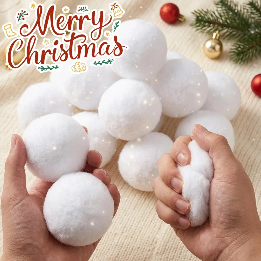 7cm White Christmas Plush Snowball Realistic Fake Snow Balls Xmas Tree DIY Ornament Christmas Holiday Party Home Decor Supplies Quake