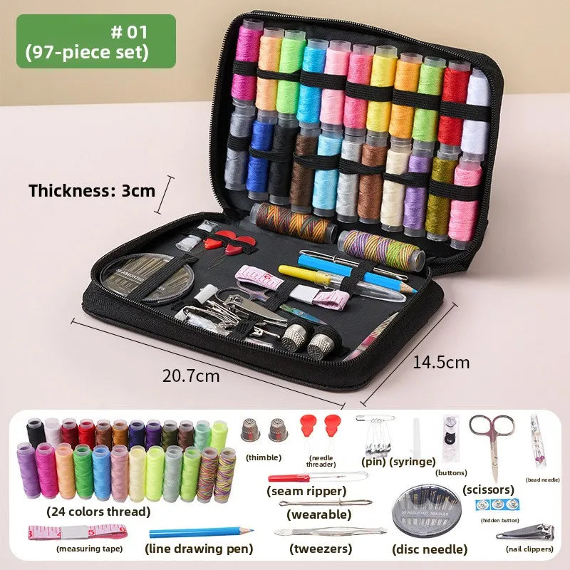 Professional Complete Sewing Kit Set with Threads Needles Scissors Tape Measure for DIY Handcraft Beginner Home Repair Quake