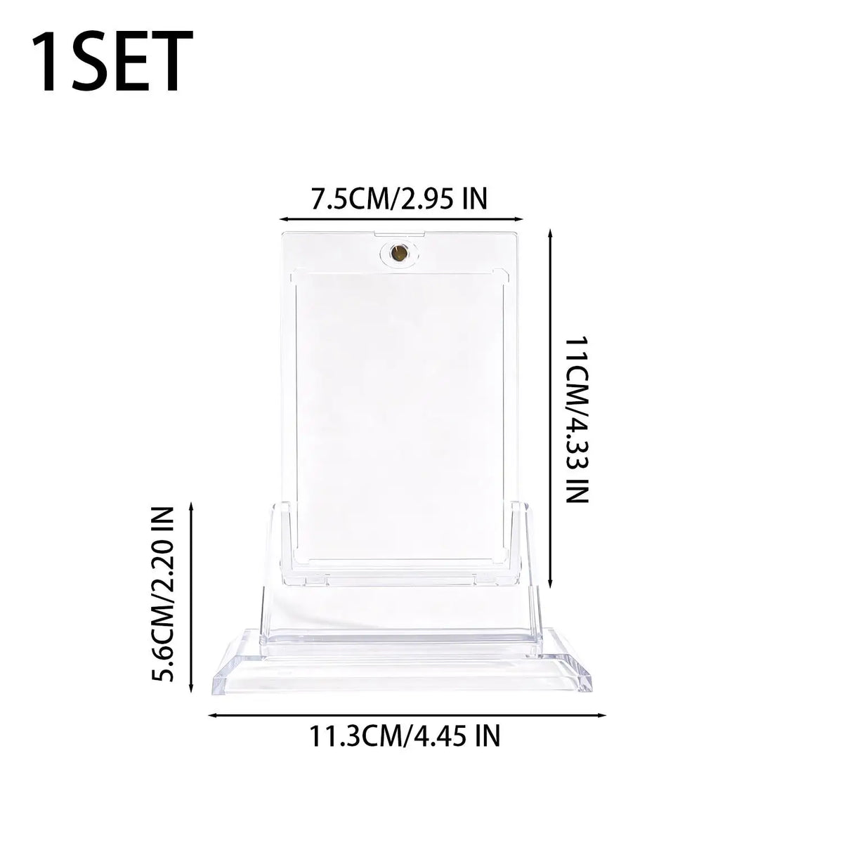 35PT Magnetic Card Holder Set Transparent Display Case for Baseball Card Trading Cards Hard Acrylic Protector Decorative Shelves Quake WHITE 3Set