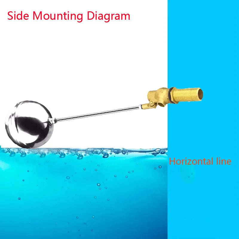 Good Quality Stainless Steel Male Thread Floating Adjustable Brass Ball Float Valve for Water Tank Pump Quake